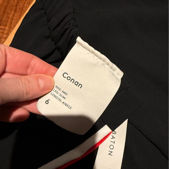 Aritzia Babaton Conan Pant - Black w/ Red & White Trim Details size 6 NWT - Picture 4 of 4